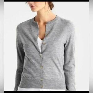 NWT J.Crew Merino Wool Jackie Cardigan Heather Grey S